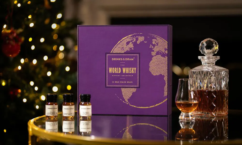 Purple whiskey advent calendar with decander