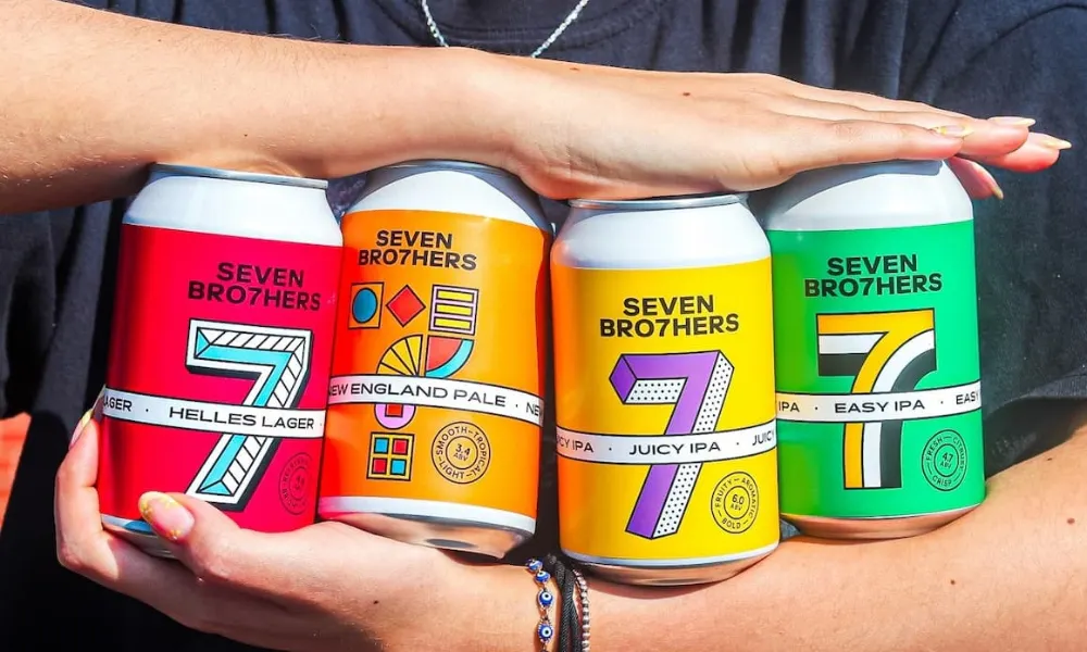 cans of beer from seven bro7hers brewery