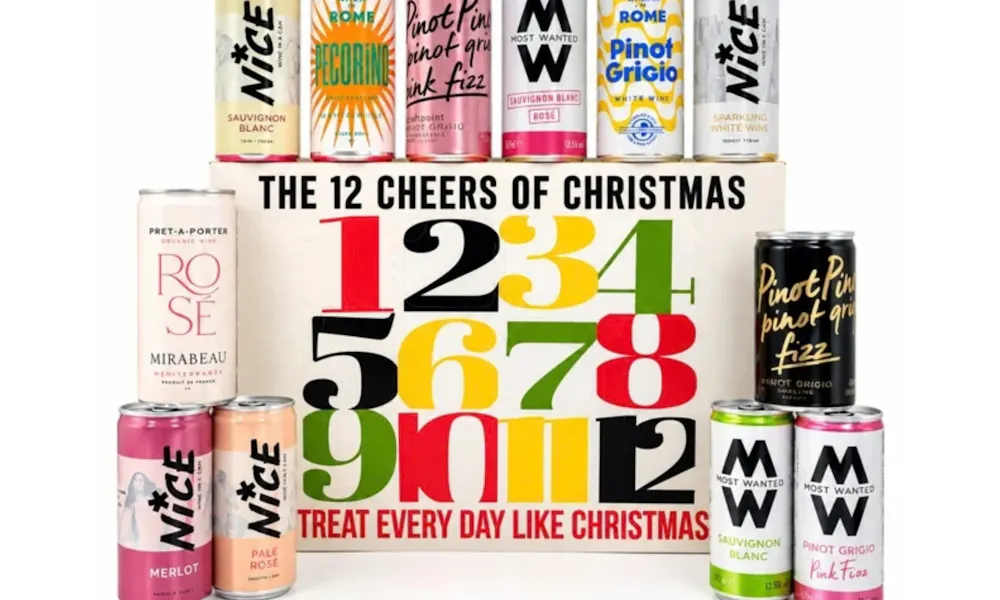 advent calendar with cans of wine