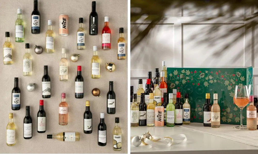 a selection of bottles of wine, and the John Lewis wine advent calendar