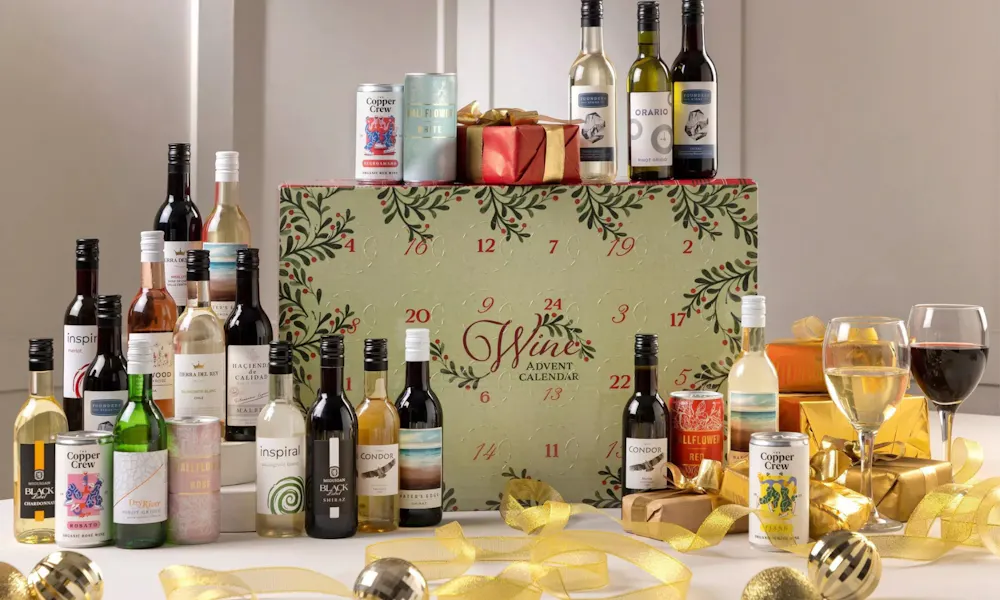 a selection of bottles of wine, and the John Lewis wine advent calendar