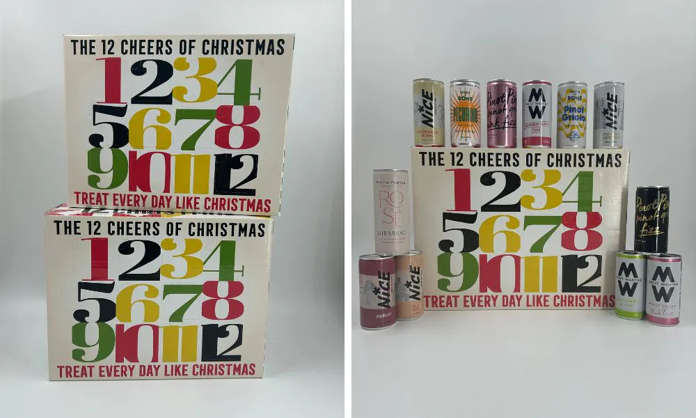 advent calendar with cans of wine