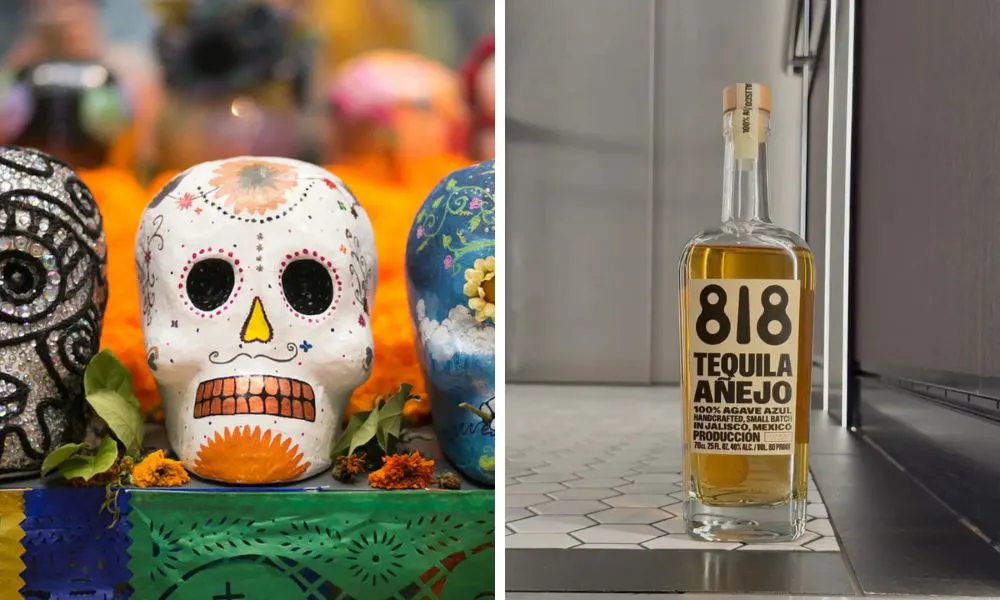 day of the dead props and 818 tequila
