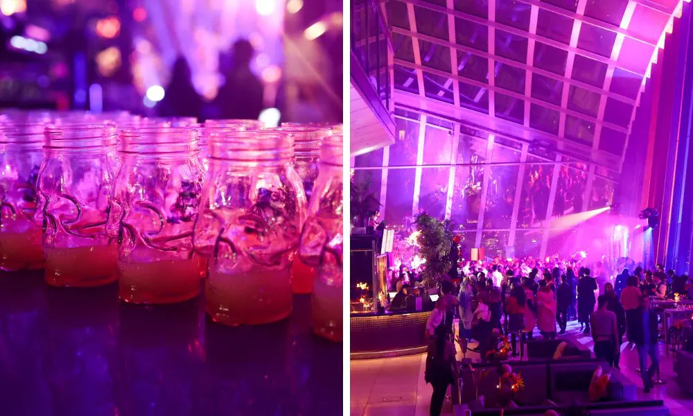 skull glass cocktails and halloween party at sky garden