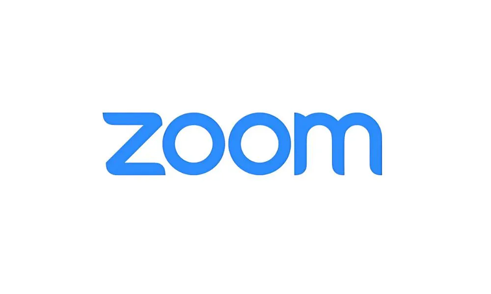 blue letters spell 'zoom' on white background