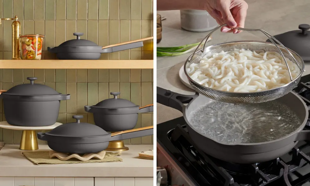 selection of pans and saucepans from Our Place
