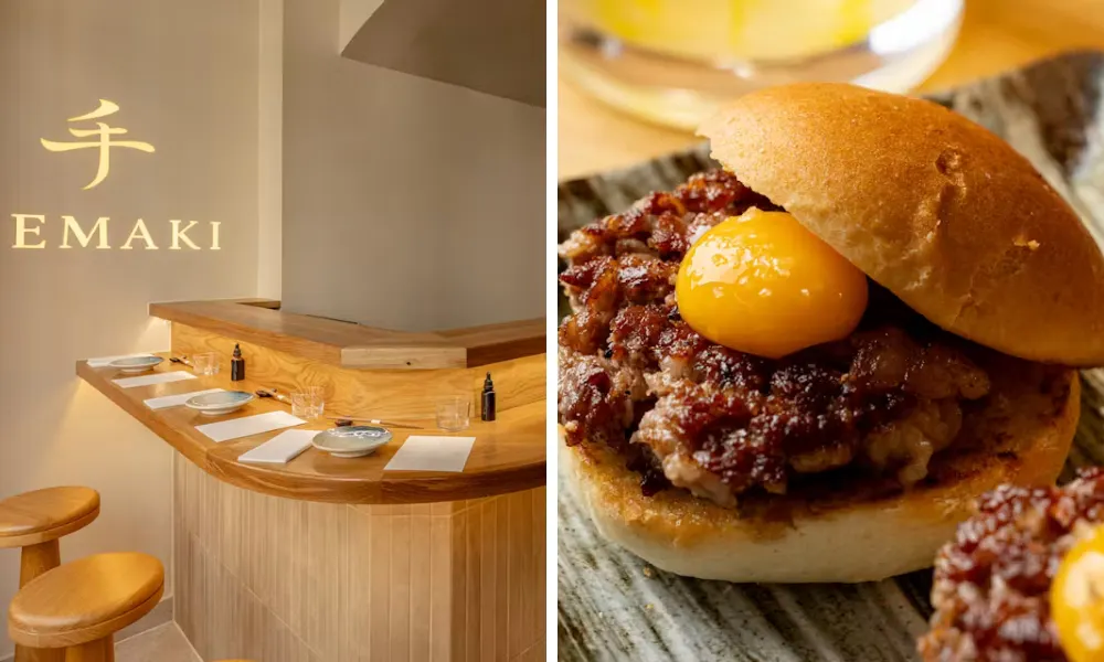temaki's hand roll counter and wagyu slider