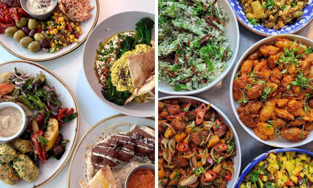 spread of vegan and vegatrian middle eastern food