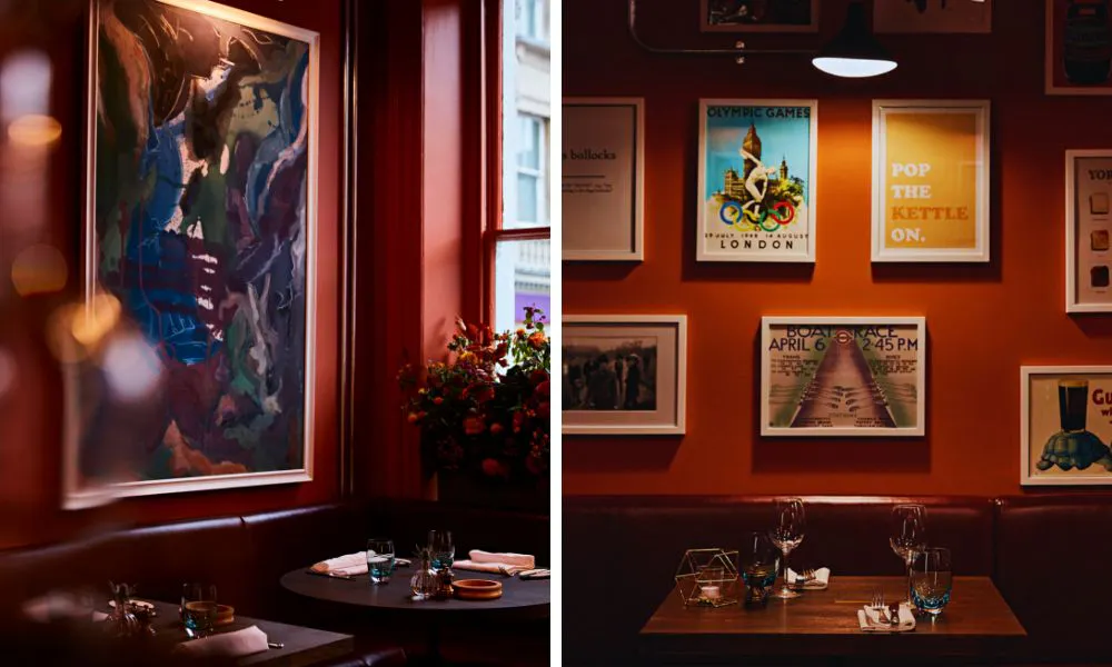 artwork in a restaurant