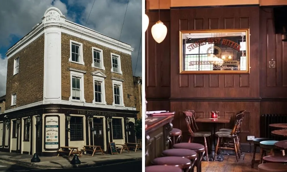 outdoor of pub and tables inside a pub