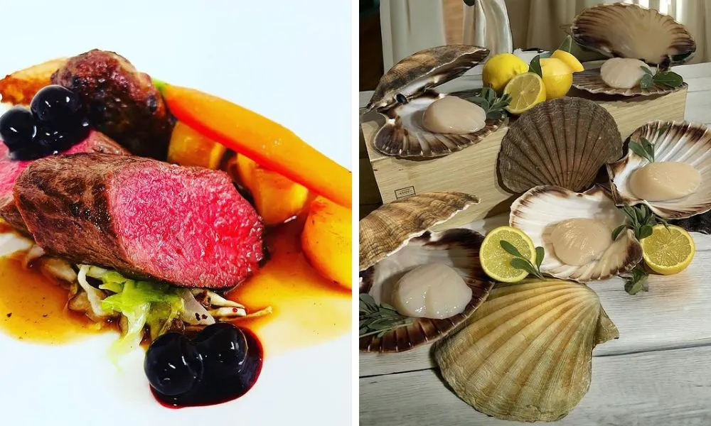 venison and shellfish
