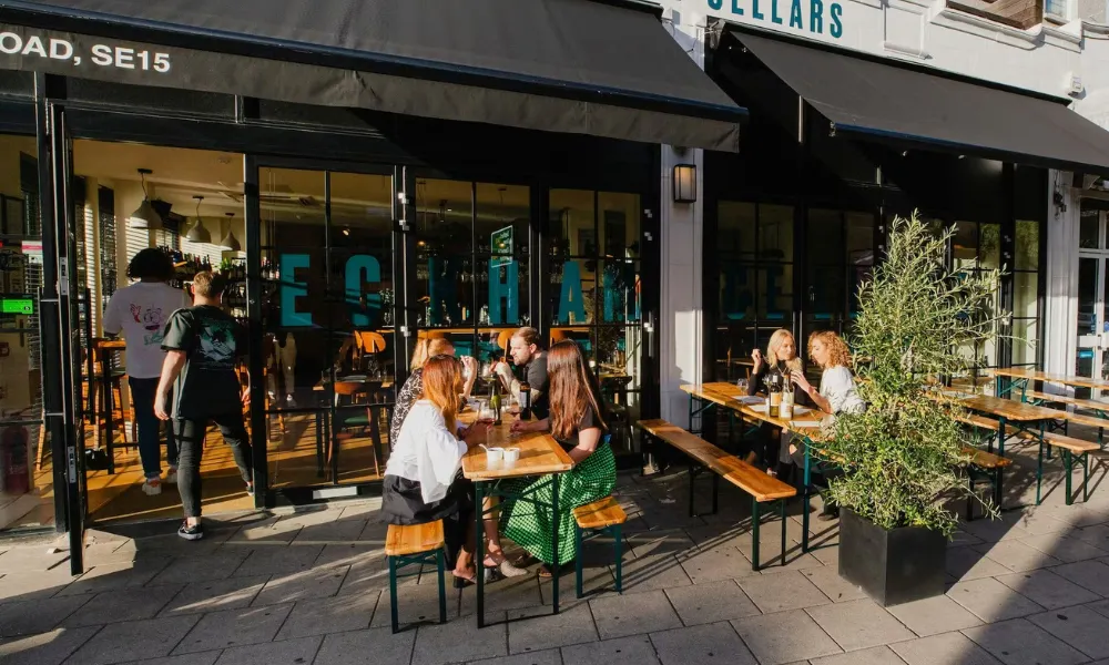 outdoor summer terrace at Peckham Cellars