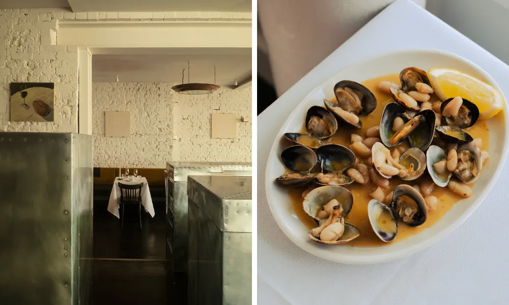 clams with coco beans at vesper