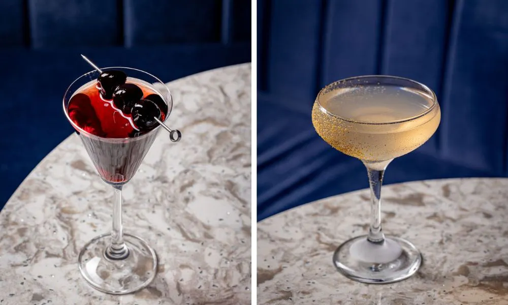 a selection of drinks at Eve Bar