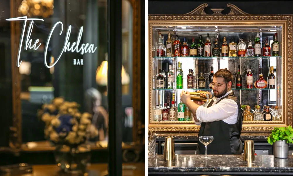barman making cocktail