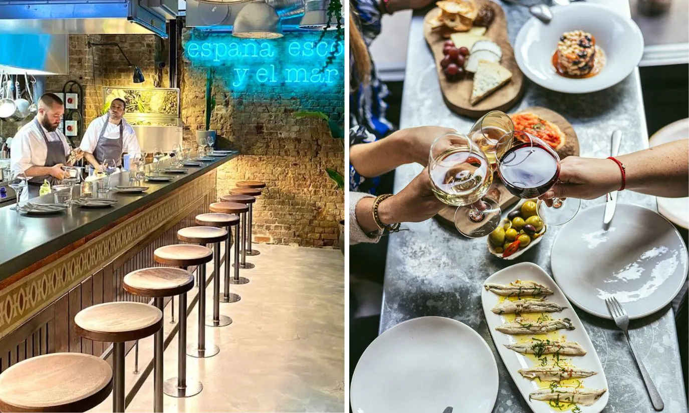 Counter dining, drinks and food