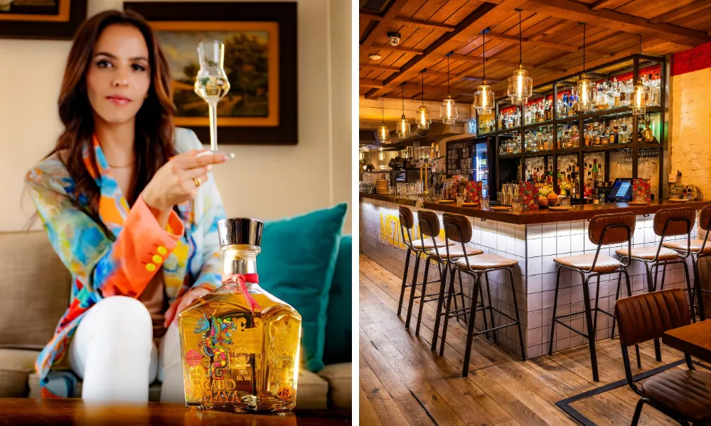 bottle of tequila and maxican bar 