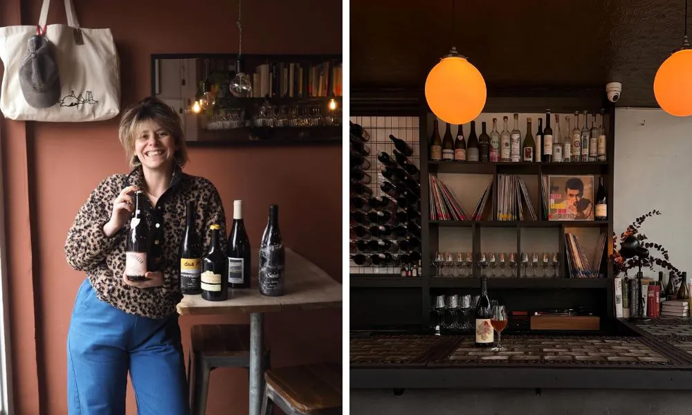 winemaker and wine bar with vinyl records