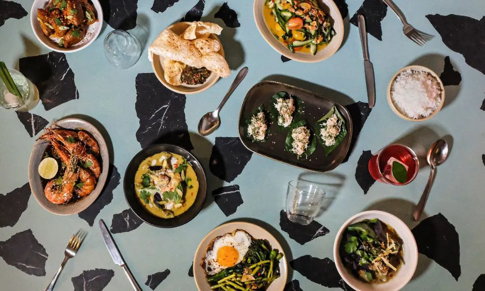 dishes and crockery on table