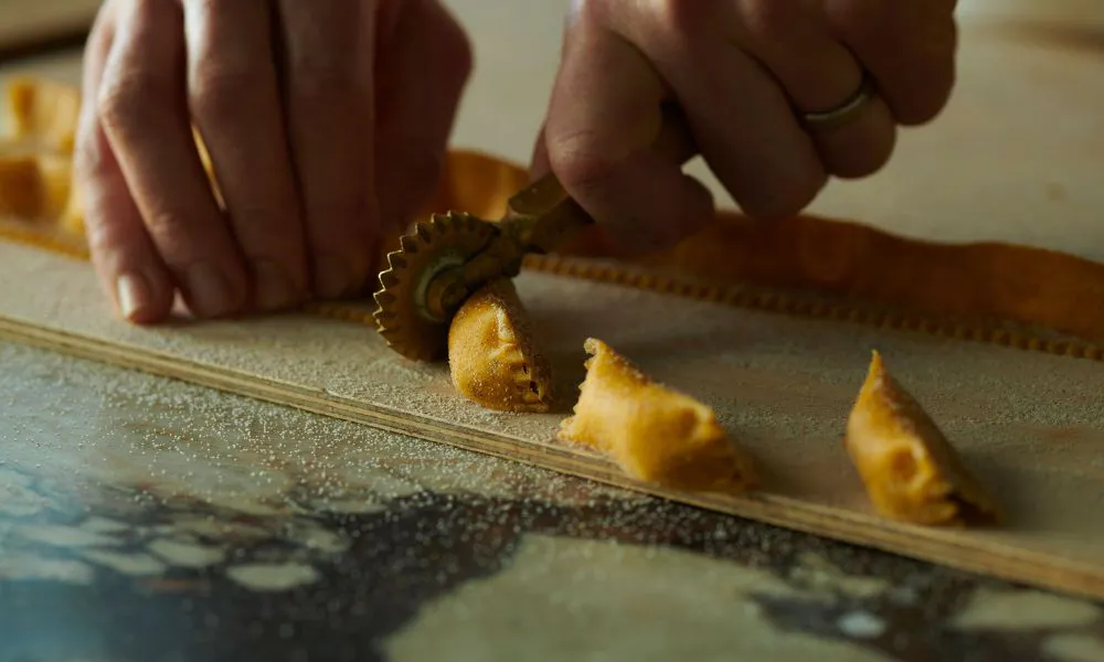 fresh pasta being made 