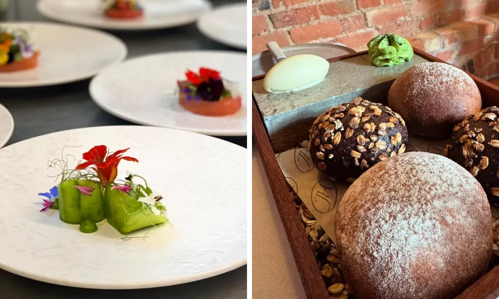 john's house dishes and bread course