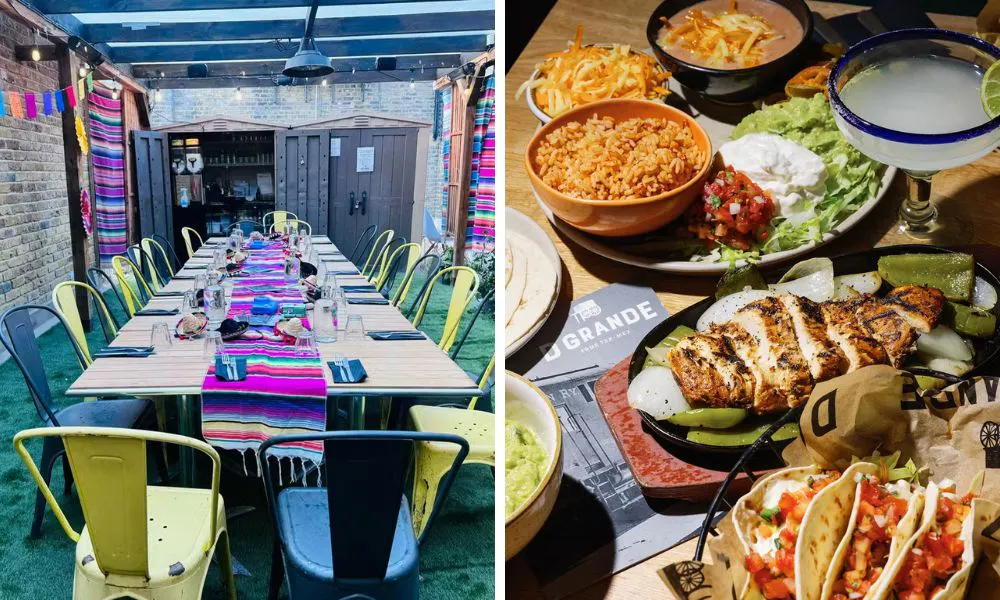 vibrant, outdoor dining space, and a selection of Mexican small plates and margaritas
