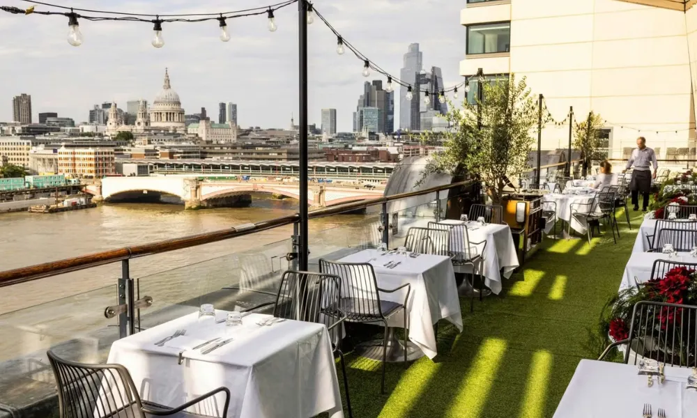 The outdoor terrace at OXO Tower