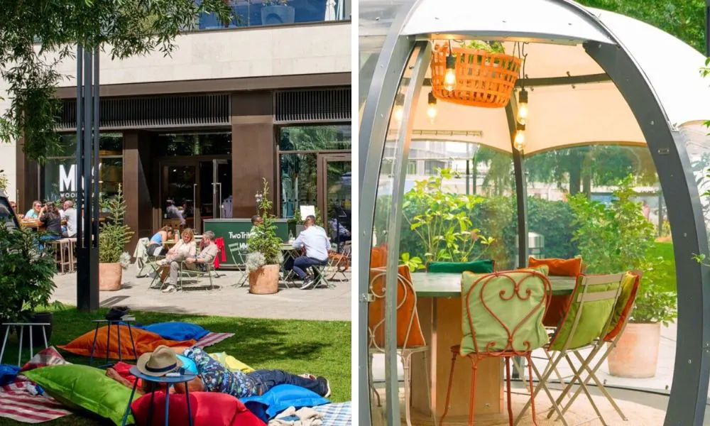 picnic blankets and igloo outdoor seats
