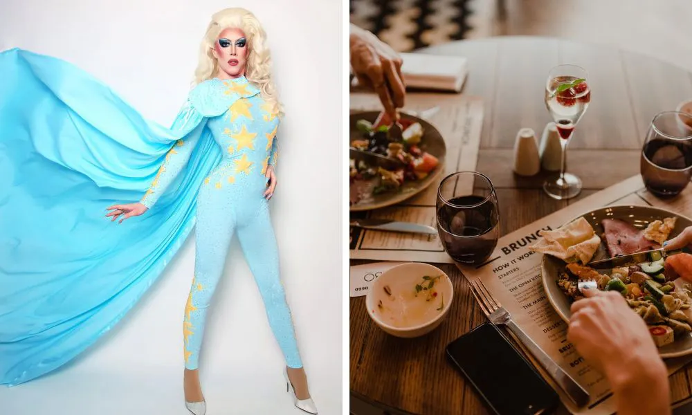 Sophia stardust (left), brunch dishes at Oxbo bankside (right)
