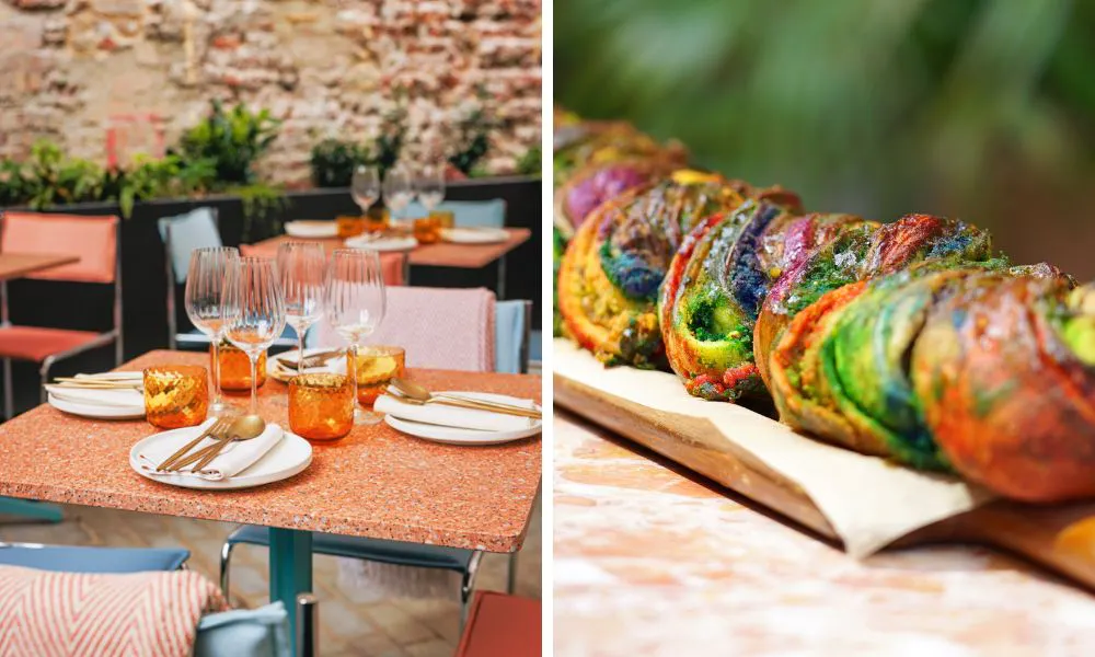 al fresco table set up and Pride Babka