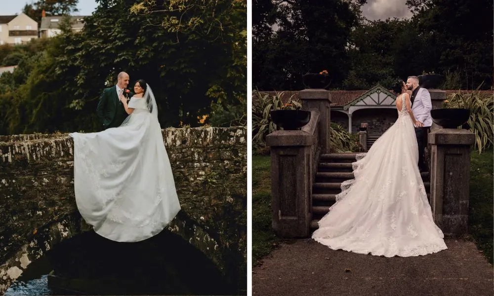 Brides in their wedding dresses