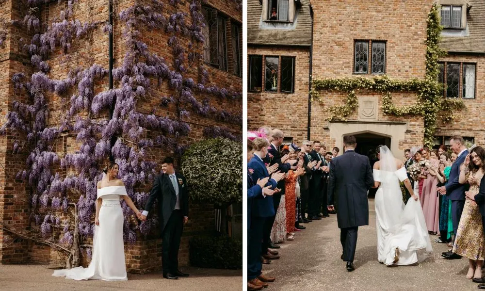 Couple outside The Old Hall Ely