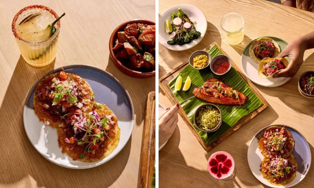 a selection of Mexican dishes on a table