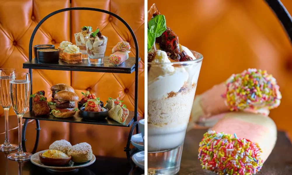 tower of afternoon tea snacks and fab lollies