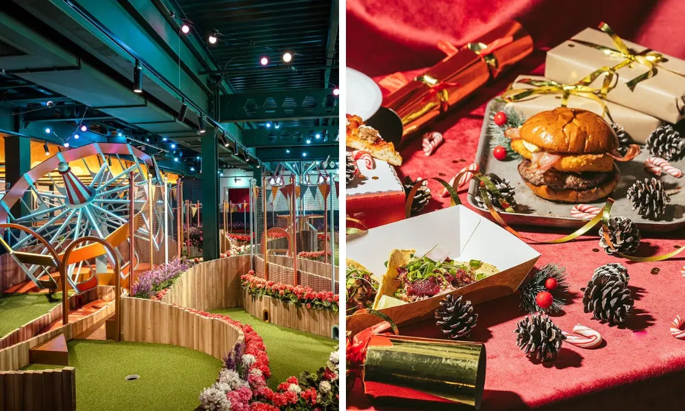 crazy golf course and festive stuyling