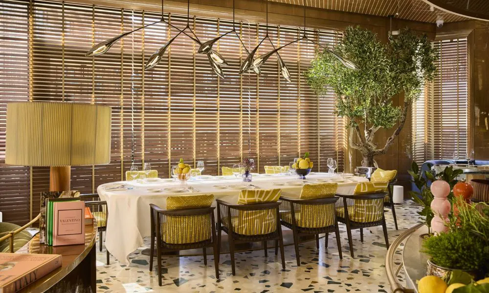 Vibrant, Amalfi-coast inspired restaurant interiors