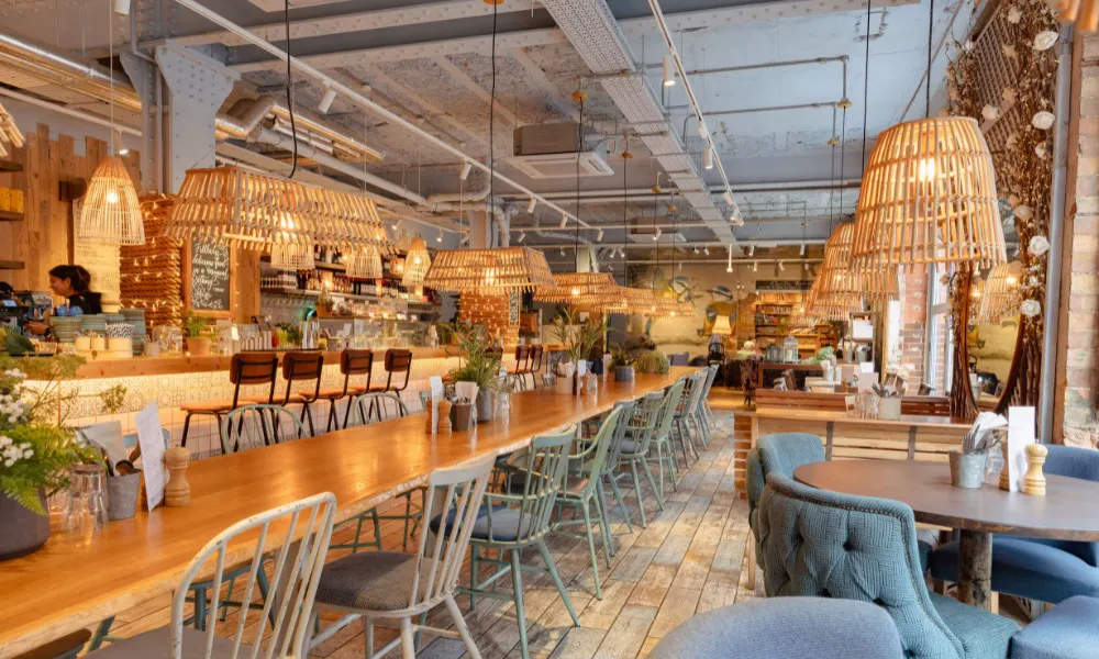 Megans long table in the main restaurant