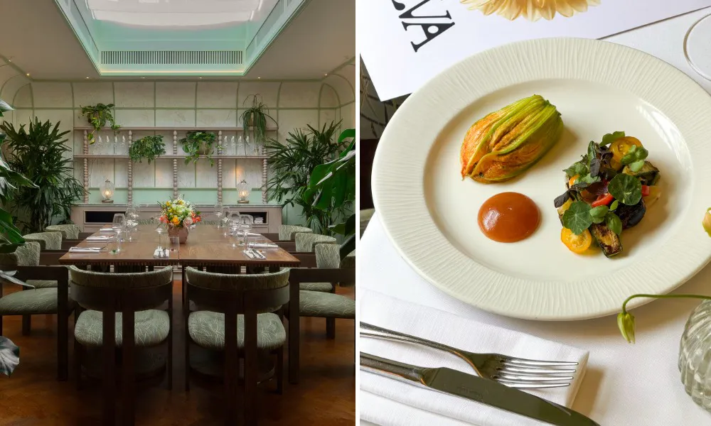 SILVA's garden room and image of food