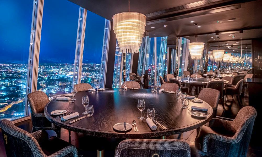 14 private dining rooms with stunning views of London