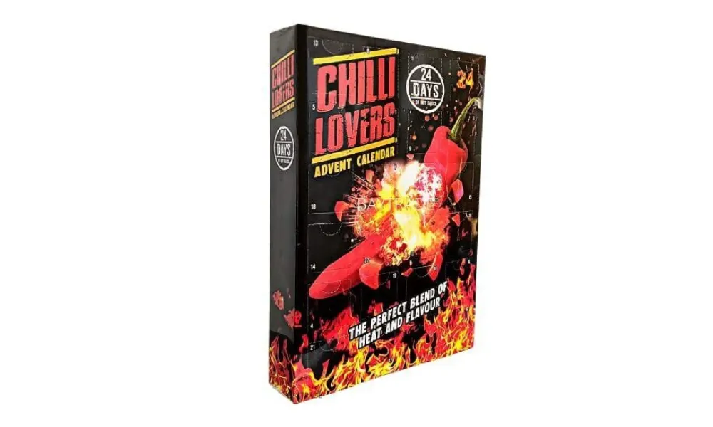 advent calendar with chilli pepper design