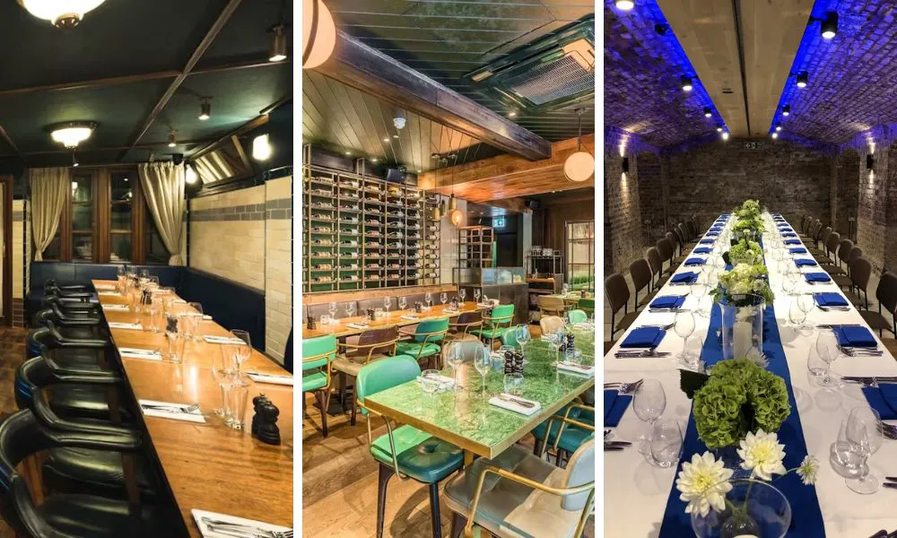 selection of large private dining rooms