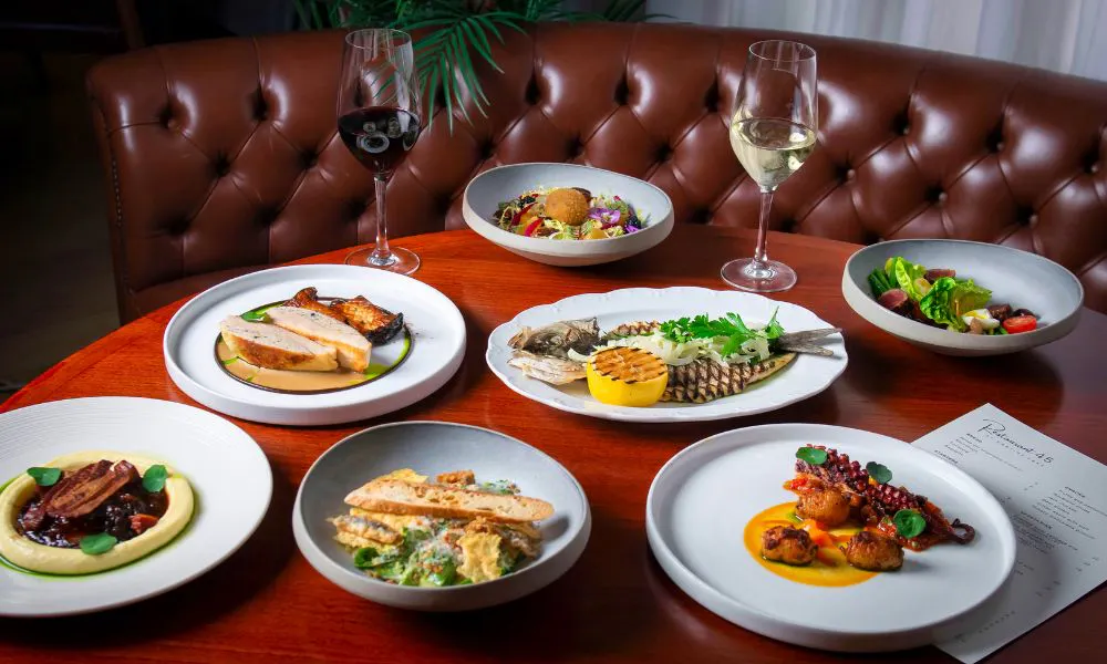 Seasonal dishes at restaurant 45