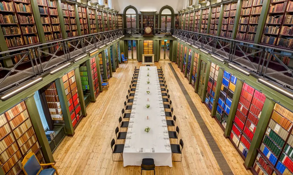 private dining in the Royal College of Surgeons library