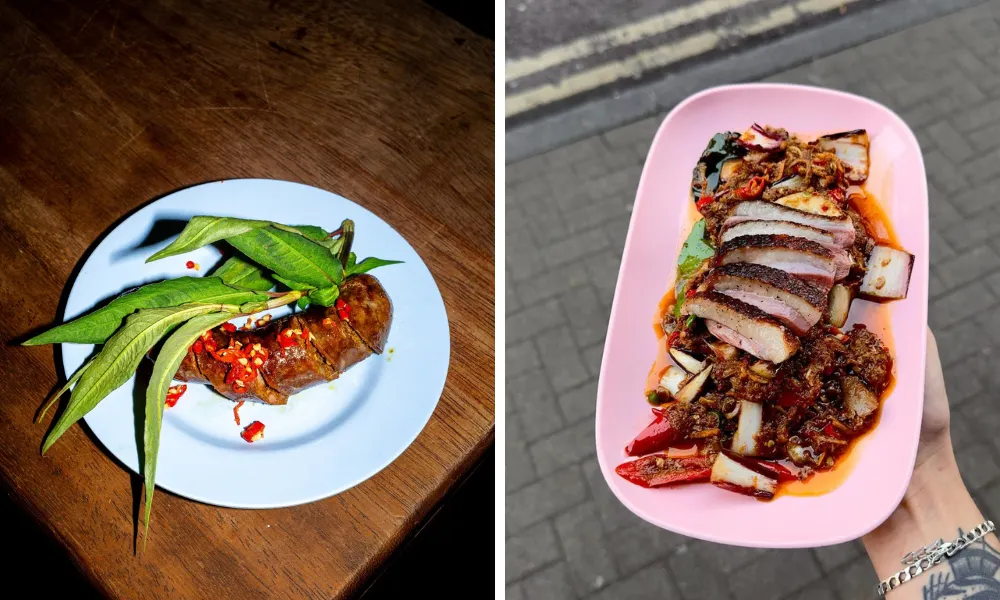 dishes from smoking goat