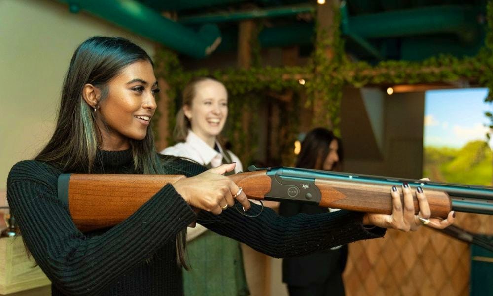A new clay pigeon shooting bar is opening in Canary Wharf