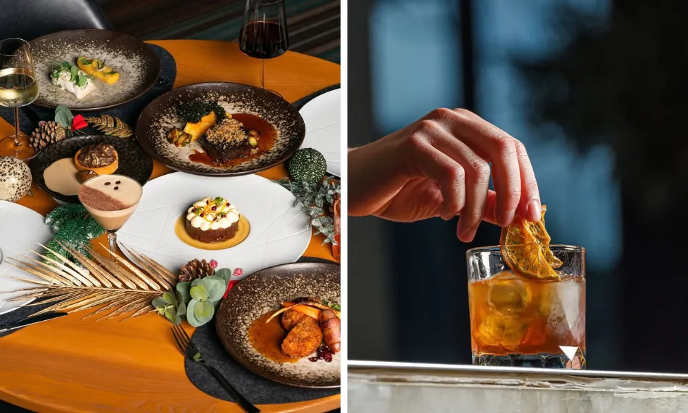 festive spread with dessert on a table