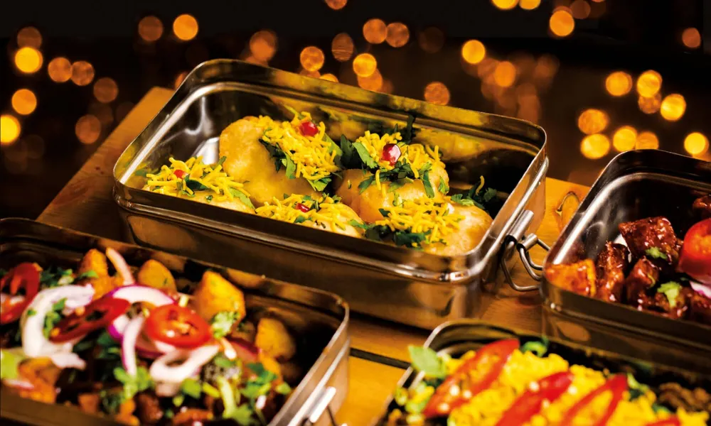 Christmas tiffin box curries and chat bombs