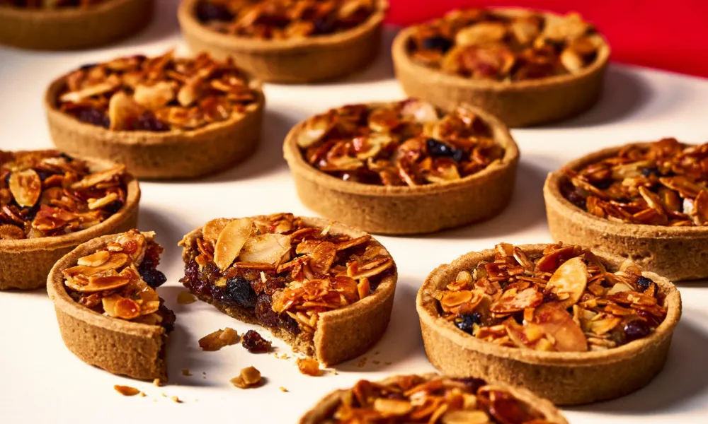 small pies topped with almonds