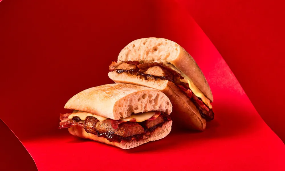 sandwich with sausages and cheese