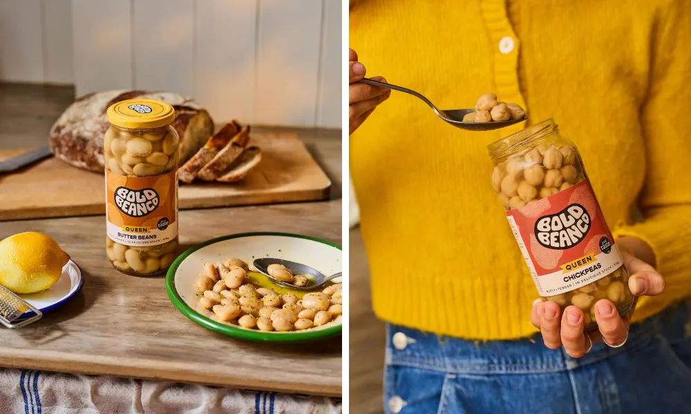 butter beans in olive oil and a jar of chickpeas